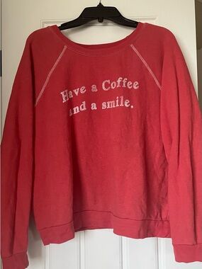 Project Social T Red "Have a Coffee and a smile." Sweatshirt